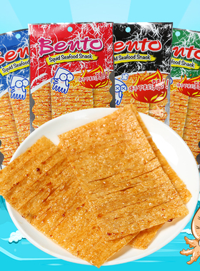 泰国进口bento拌多乐手撕鱿鱼片辣条香甜辣味鱿鱼干鱿鱼丝零食品