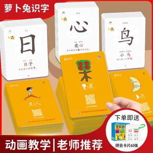 冯式 早教幼儿园3000字识字卡片中文宝宝启蒙象形闪卡儿童拼音认字