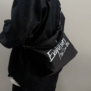 进化演唱会Evolution周边潮流斜挎包男女黑色大容量手提包双面包