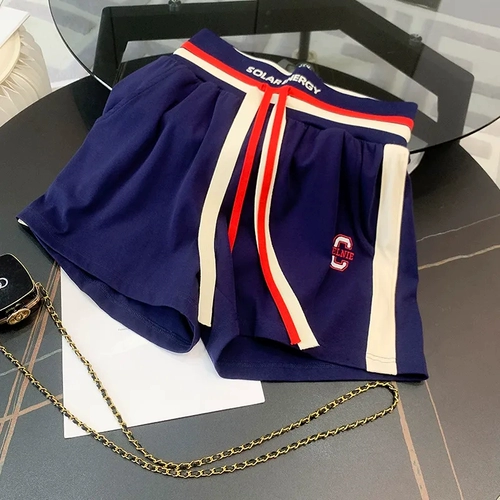 Шорты, летний комплект, модный спортивный костюм, в западном стиле, свободный крой