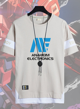 机动战士高达阿纳海姆ANAHEIM休闲短袖T恤男青少年夏季纯棉衣服