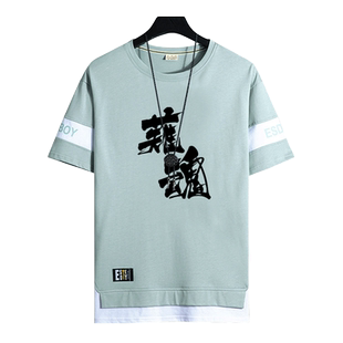 阴阳师短袖t恤男周边御魂破势SSR针女镜姬短袖T恤纯棉衣服