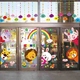 新品 幼儿园玻璃墙贴通意装 饰窗户教室门窗贴双母婴店卡创画面玻w9