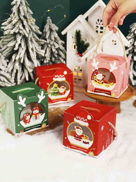 2021圣诞节苹果盒平安果包装夜纸子手提礼物苹安创意小礼品装饰w7