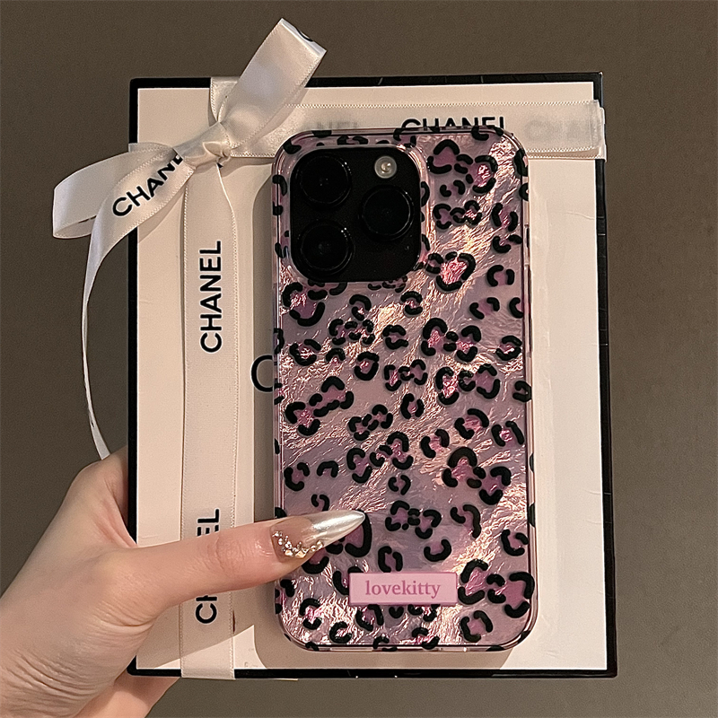 奢华羽纱粉豹纹适用苹果16手机壳新款16promax套iphone16pro硅胶苹果15防摔苹果13全包14Pro超好看12女ProMax
