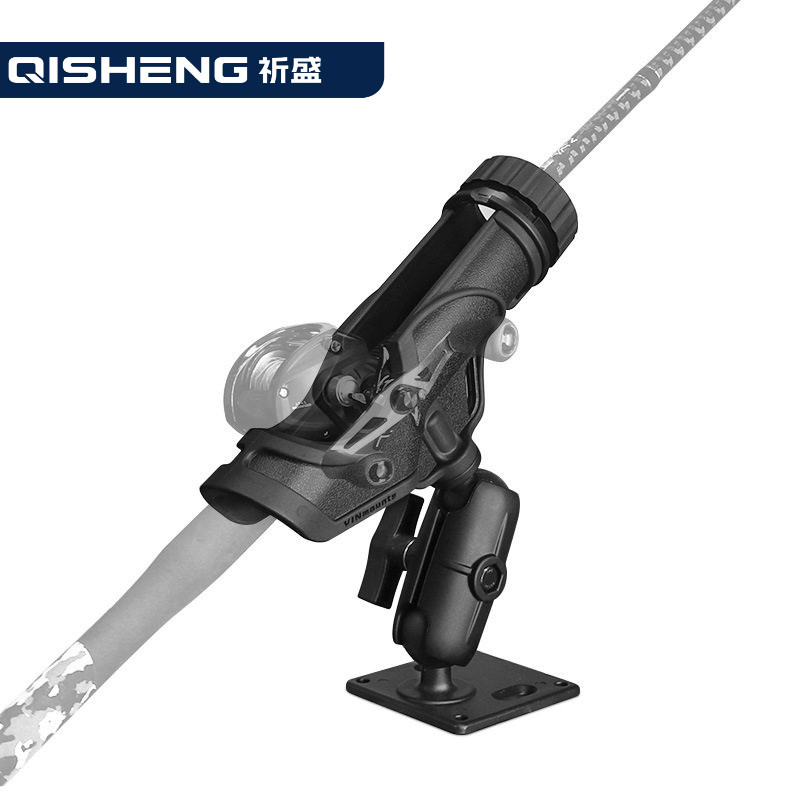 QIG万向调节旋转钓鱼竿炮台支架垂钓安装套件皮划艇防失手鱼竿架