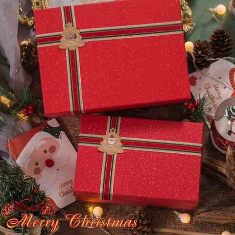圣诞节包装盒礼盒圣诞礼物盒空盒christmasbox平安夜盒子送人h8
