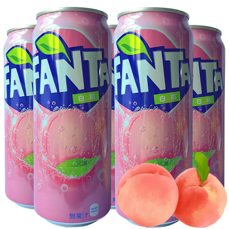 日本进口可口可乐fanta芬达白桃味碳酸饮料夏日清爽桃子味饮品
