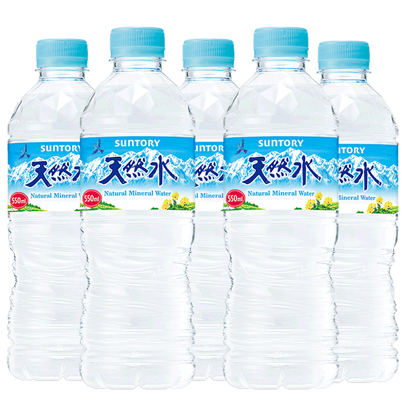 日本进口suntroy三得利天然水 鸟取县奥大山饮用水饮料550ml*4瓶