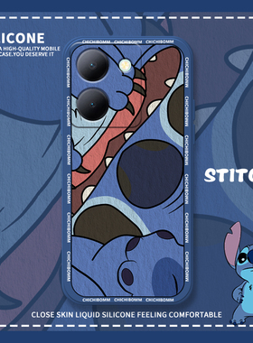 油画史迪仔适用vivoy78+手机壳y76s动漫新款y75sy74s卡通y77t女y73ty72ty70t潮y78m网红y78套y73sy71情侣y77e