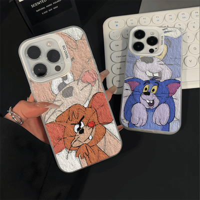 油画猫和老鼠汤姆杰瑞情侣