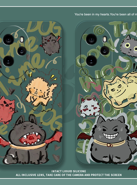 恶魔小猫适用荣耀200手机壳华为荣耀x40高级感80gt小众100pro防摔70pro十套60se美式30s青春版note10卡通x50i