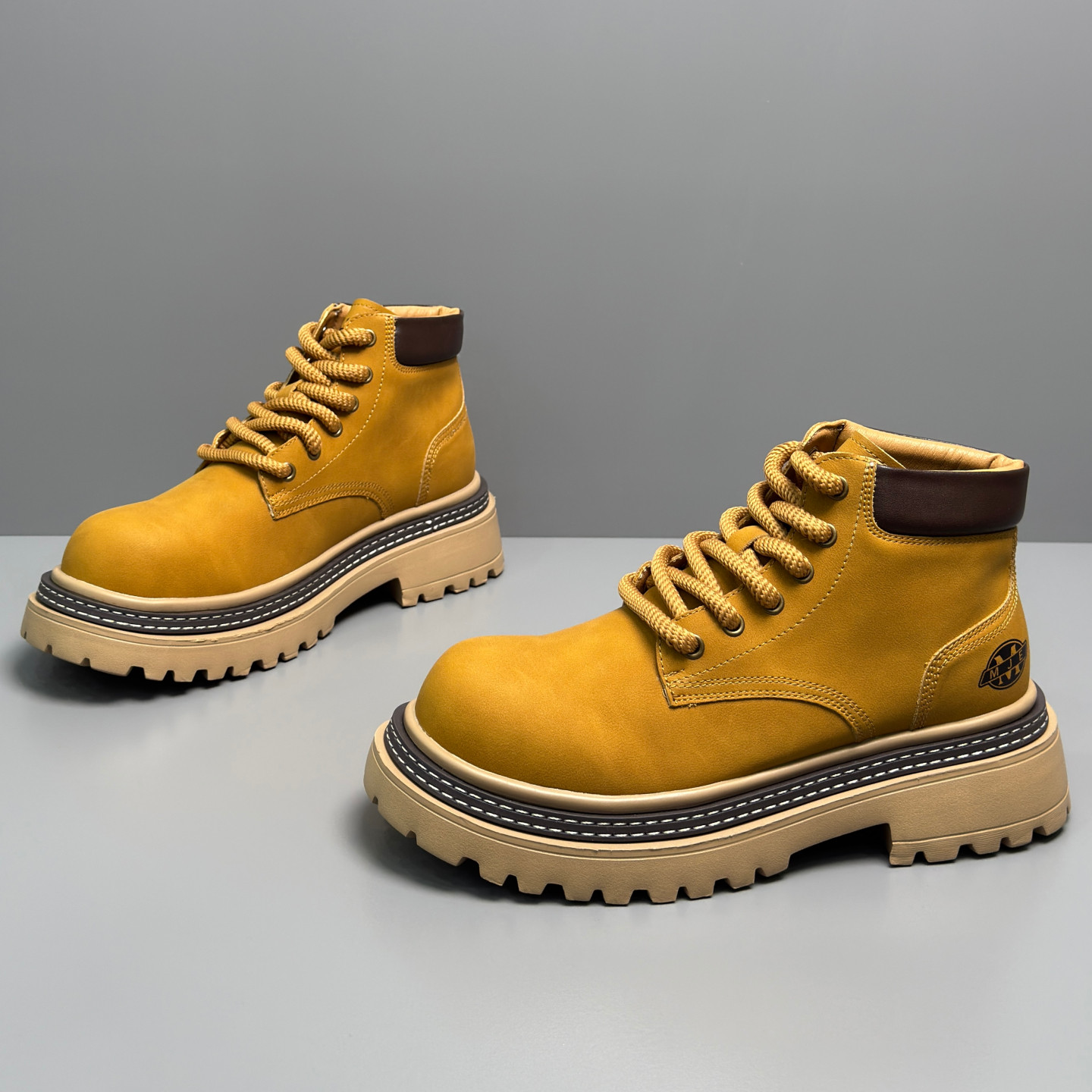 马丁靴男2025冬季新款加绒保暖工装靴厚底增高英伦风高帮大黄靴子,流行男鞋,马丁靴,淘宝优惠券,粉丝福利购,淘宝优惠卷