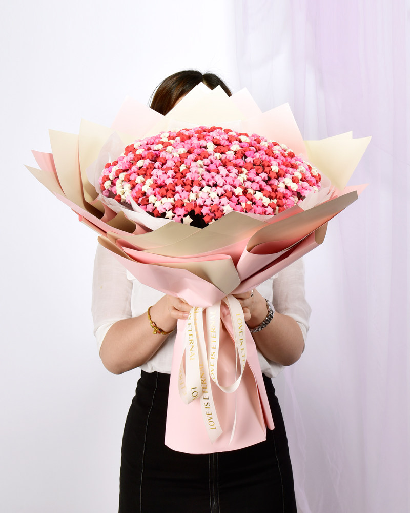 指艺时代手折纸星星花束diy手工材料包满天星全套折好的成品星星