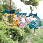 指艺时代衍纸手工花环风铃装 饰diy衍纸材料包学生挂圆形风铃饰礼物创意挂件送老师领导朋友教师美术劳技课