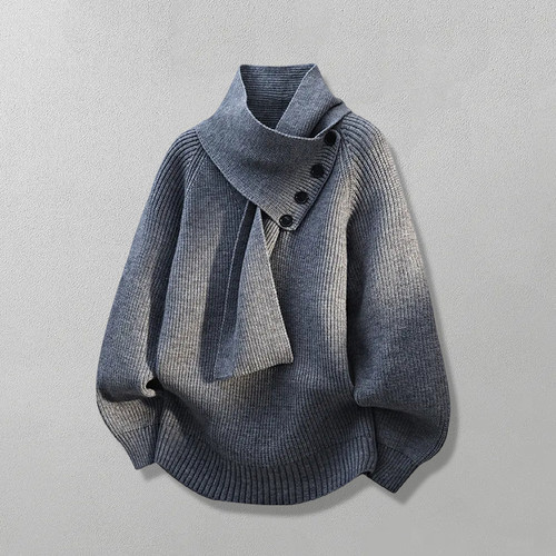 围巾领毛衣服外套针织男宽松休闲