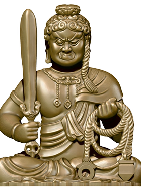 简修行黄铜不动明王摆件小随身佛