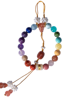 十八子南红玛瑙蜜蜡海蓝宝手串