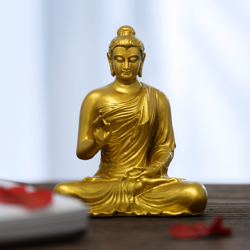 纯黄铜药师佛小摆件佛像供奉药师佛琉璃光如来随身佛禅意家居装饰