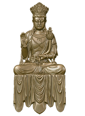 简修行黄铜天冠弥勒佛像摆件