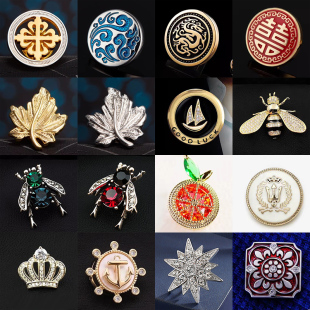 迷你西服胸针新郎结婚领花婚礼领针欧美国风别针胸花简约徽章配饰