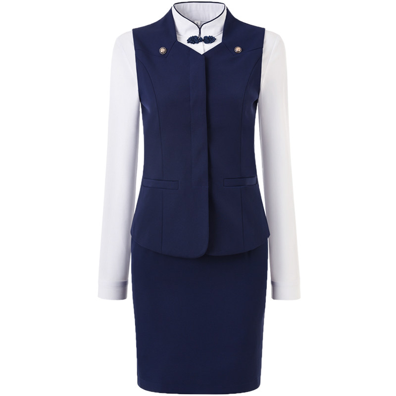 HOTEL FRONT DESK WORK SUITS SUIT SUITS BEAUTY SALON CATERING WORK CLOTHES FEMALE PROFESSIONAL TEMPERAMENT HIGH-SPEED RAIL FLIGHT ATTENDANT EMPTY