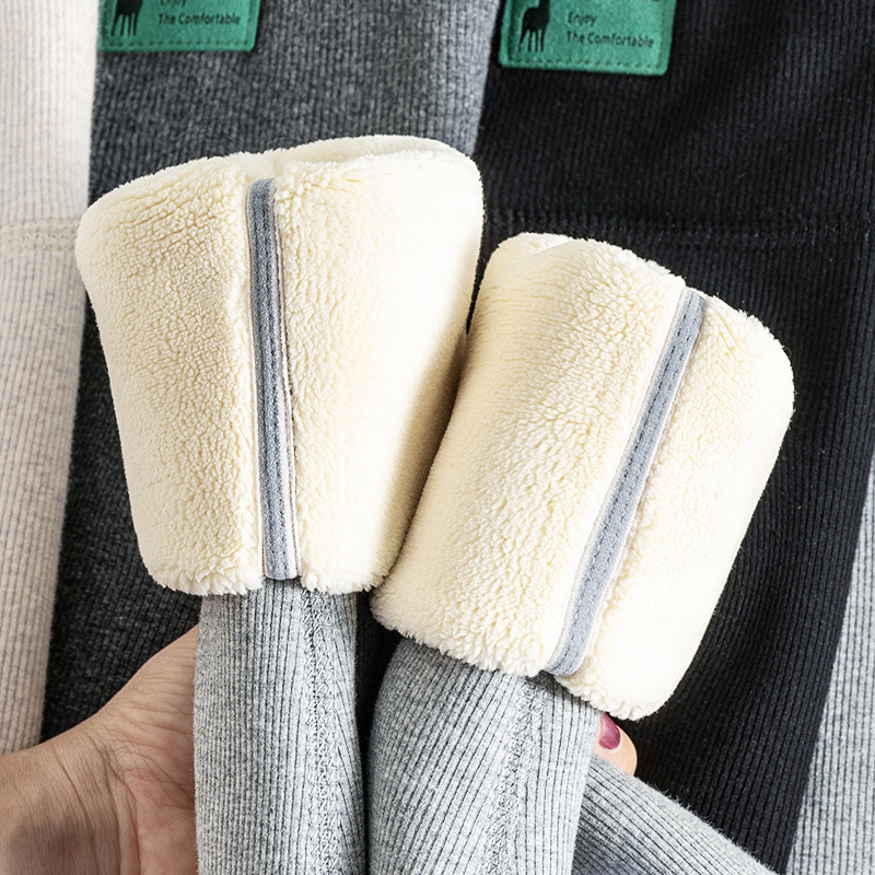 加厚羊羔绒打底裤女高个子加长版