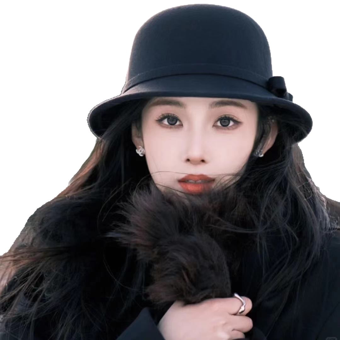 2026春季新款帽子赫本小香风毛呢盆帽女简约优雅礼帽蝴蝶结渔夫帽