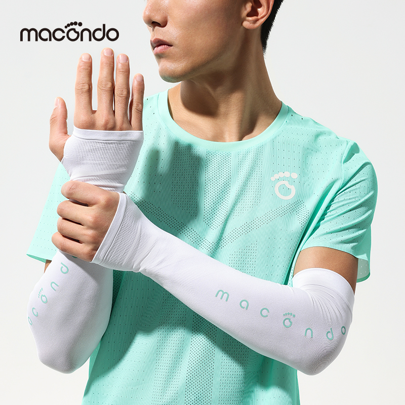 马孔多跑步护臂男女款原纱凉感防紫外线UPF50+透气户外运动冰袖