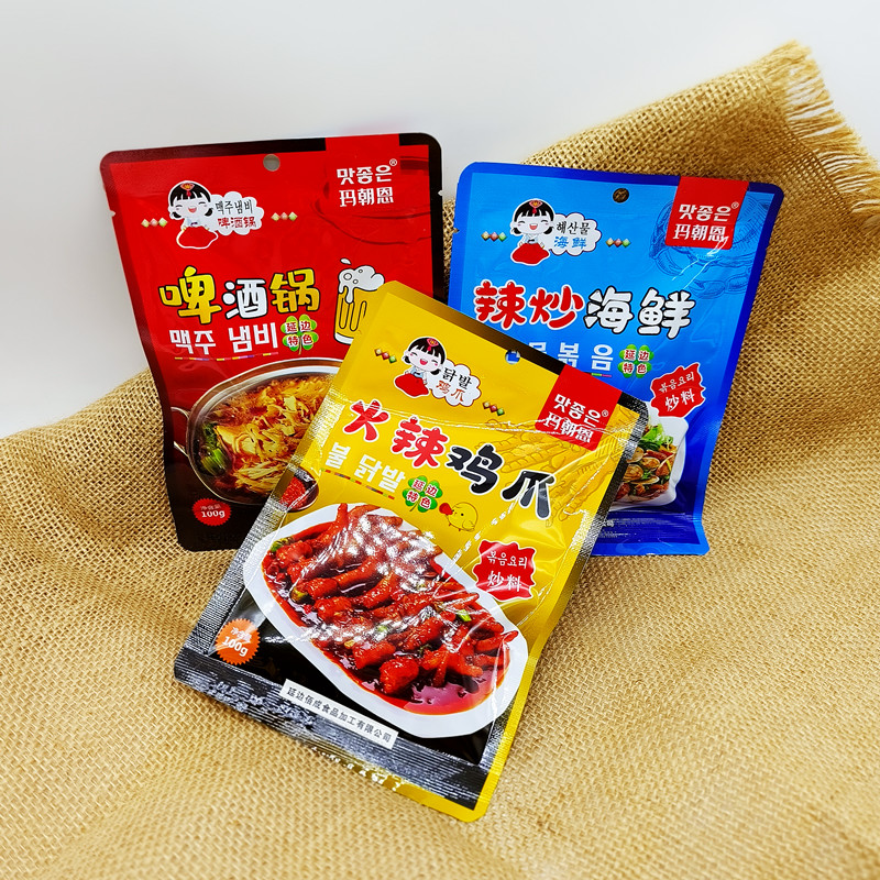 延边玛朝恩火辣鸡爪辣炒海鲜啤酒锅延吉啤酒店辣炒商用专秘制酱料