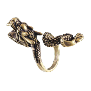 龙形烟托戒指铜创意男士懒人抽烟指环烟嘴支架便携夹烟器名爵