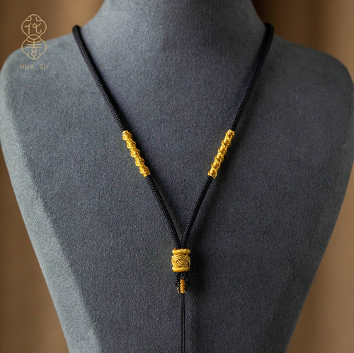 花素黑绳挂坠吊坠编织挂绳