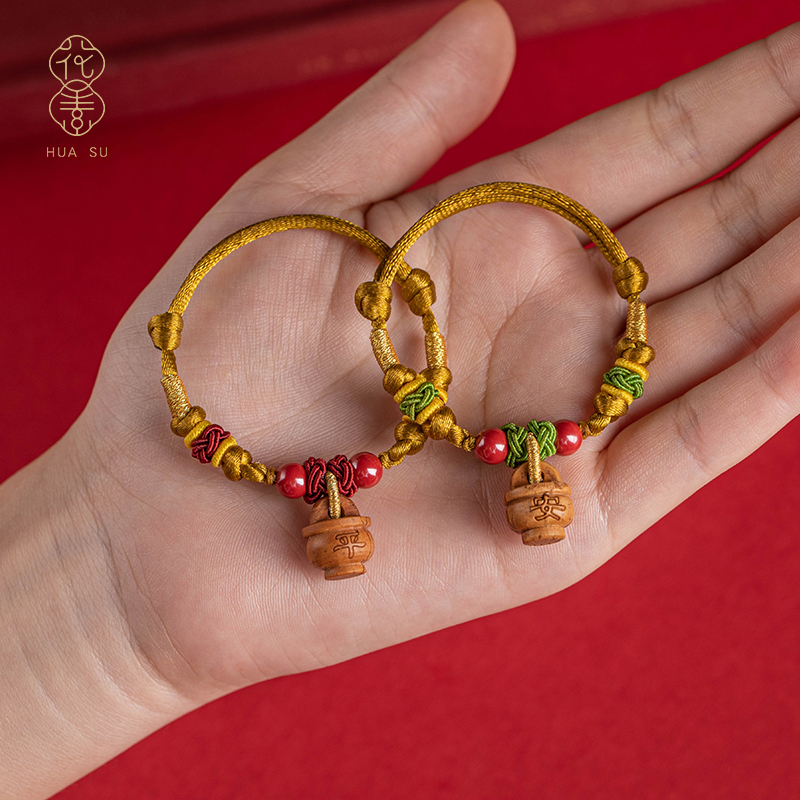 天然桃核儿童宝宝手绳花素