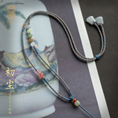 天然南红多宝手工吊坠绳佛公翡翠平安扣项链绳高档和田玉编织挂绳