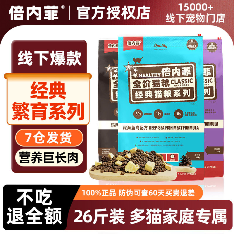 倍内菲繁育猫粮13kg幼成猫鸡冻干牛肉生骨肉品牌排行榜全价囤货装