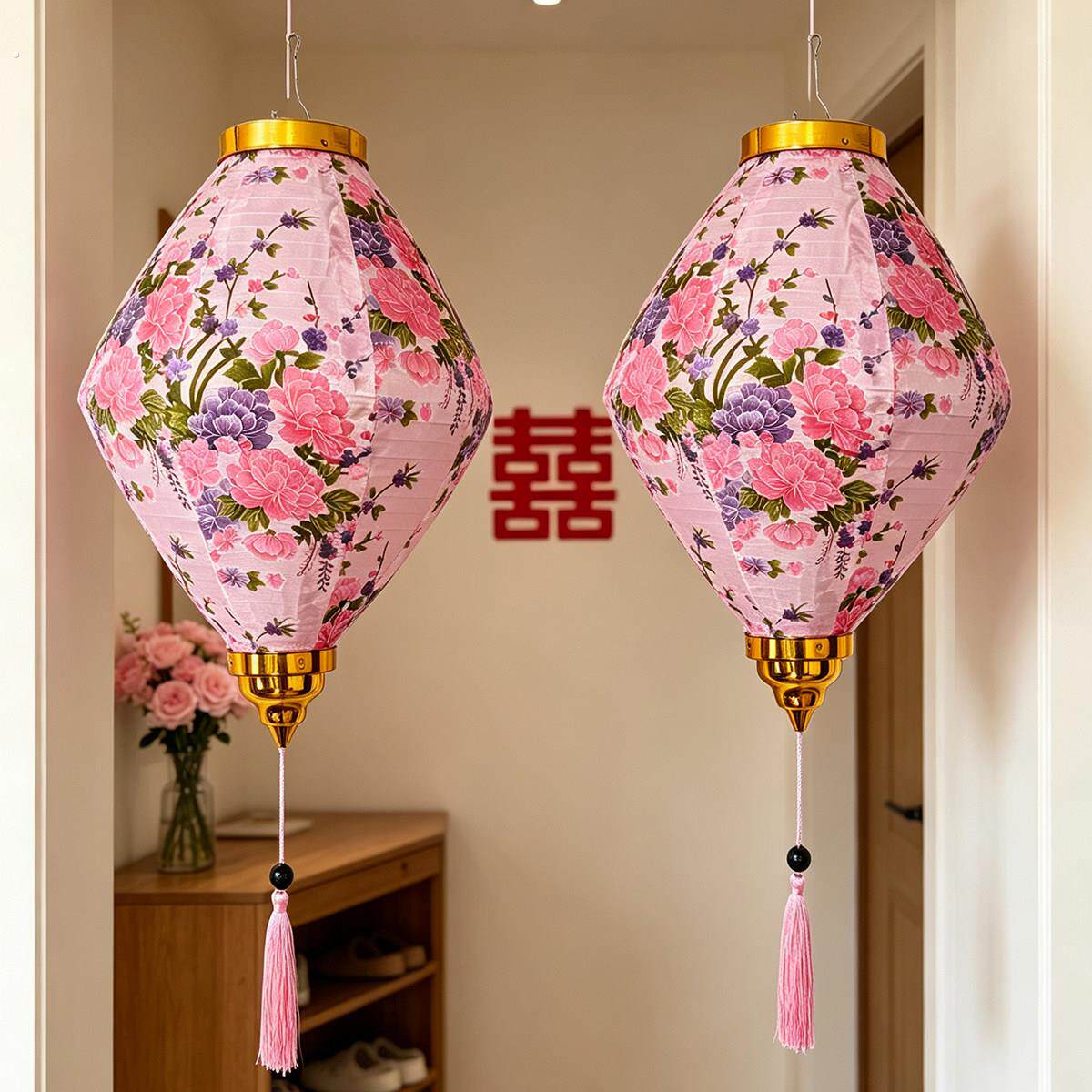 中国风吊灯越南灯宫灯结婚礼复古装饰户外节日装饰灯笼拍照道具