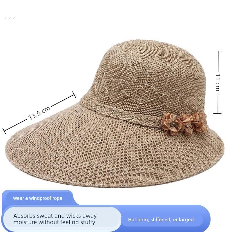 中老年人帽子女夏季妈妈女士防晒凉帽老太太遮阳透气时尚太阳帽