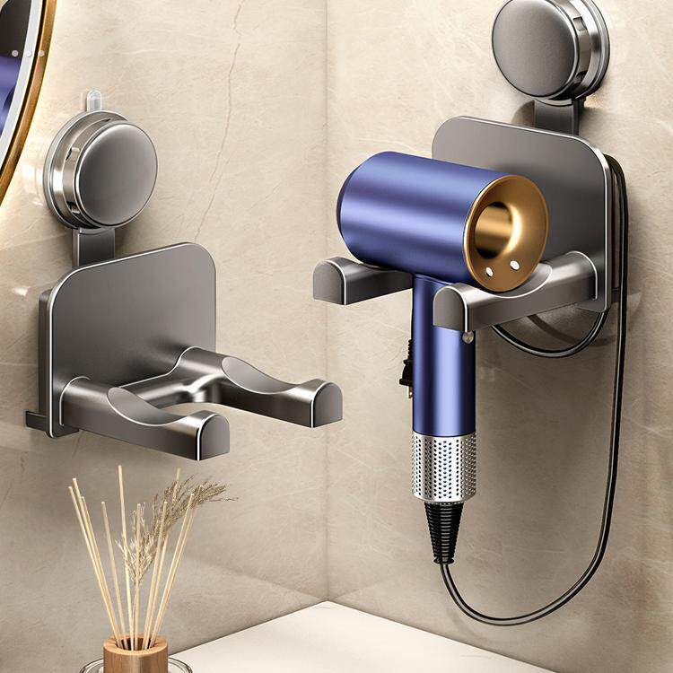 吹风机置物架吸盘免打孔壁挂式吹风机挂架浴室绕线 线吹风机收纳