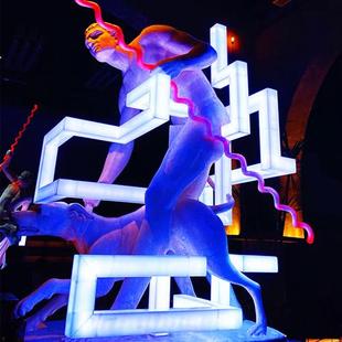 欧洲夜光字玻璃纤维雕塑会所酒店餐厅酒吧Ktv酒吧大厅装修落地式