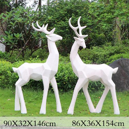 玻璃钢切面大象摆件抽象动物几何造型雕塑公园林商场迎宾门口装饰