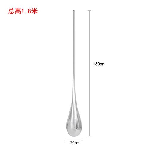 水滴吊顶装饰品不锈钢底座摆件酒店别墅大堂售楼处玻璃钢水滴雕塑