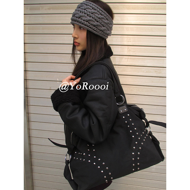 YoRoooi 新款ins大容量韩系尼龙铆钉通勤单肩包小众托特包斜挎包,箱包皮具/热销女包/男包,托特包,淘宝优惠券,粉丝福利购,淘宝优惠卷