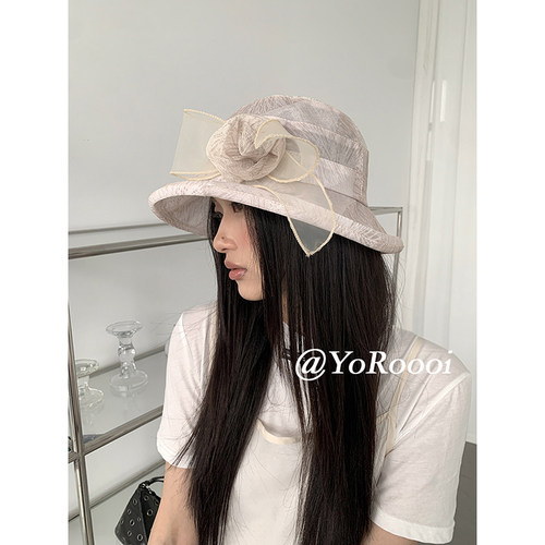夏季遮阳防晒休闲蕾丝渔夫帽盆帽