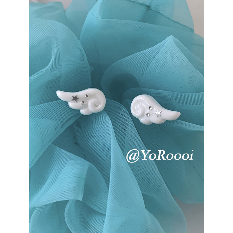 简约百搭ins韩系翅膀耳钉耳饰