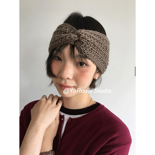 交叉运动头箍针织弹力毛线发箍
