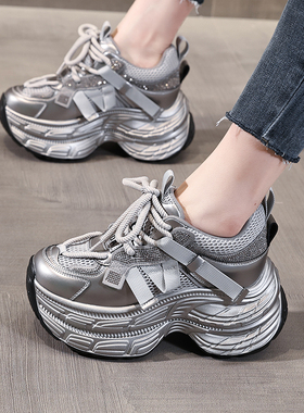 厚底老爹鞋女内增高2025秋冬新款潮松糕百搭显瘦小个子运动休闲鞋