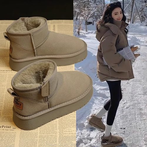 婉亦雅冬季加绒雪地靴