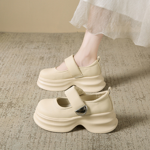 婚鞋女孕妇主婚纱神器新娘鞋婚礼伴娘鞋玛丽珍鞋松糕鞋厚底增高鞋
