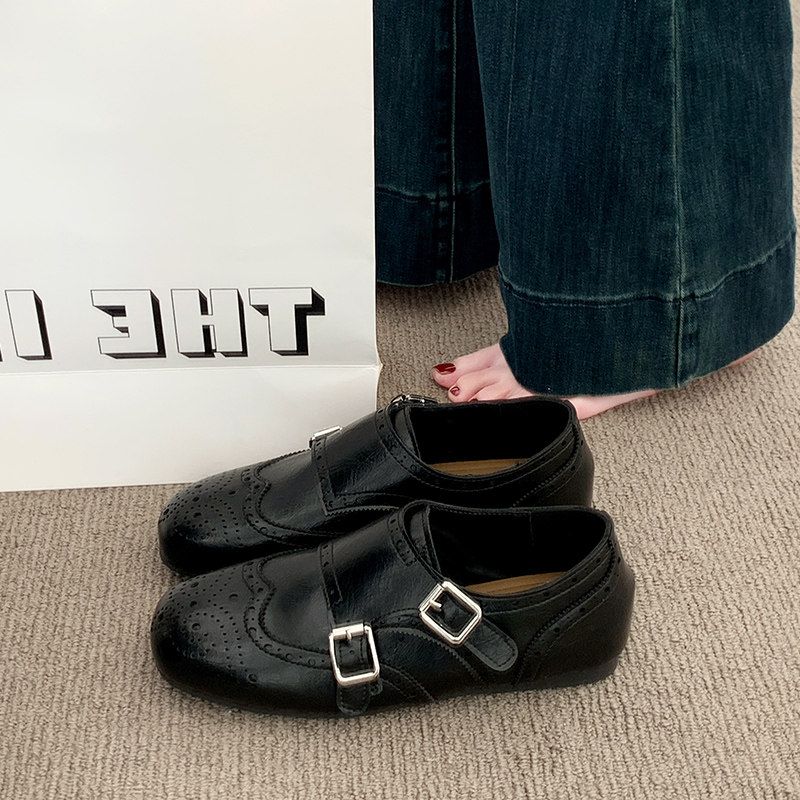 黑色乐福鞋女款2026春季新款百搭平底不累脚通勤单鞋英伦风小皮鞋,女鞋,深口单鞋,淘宝优惠券,粉丝福利购,淘宝优惠卷