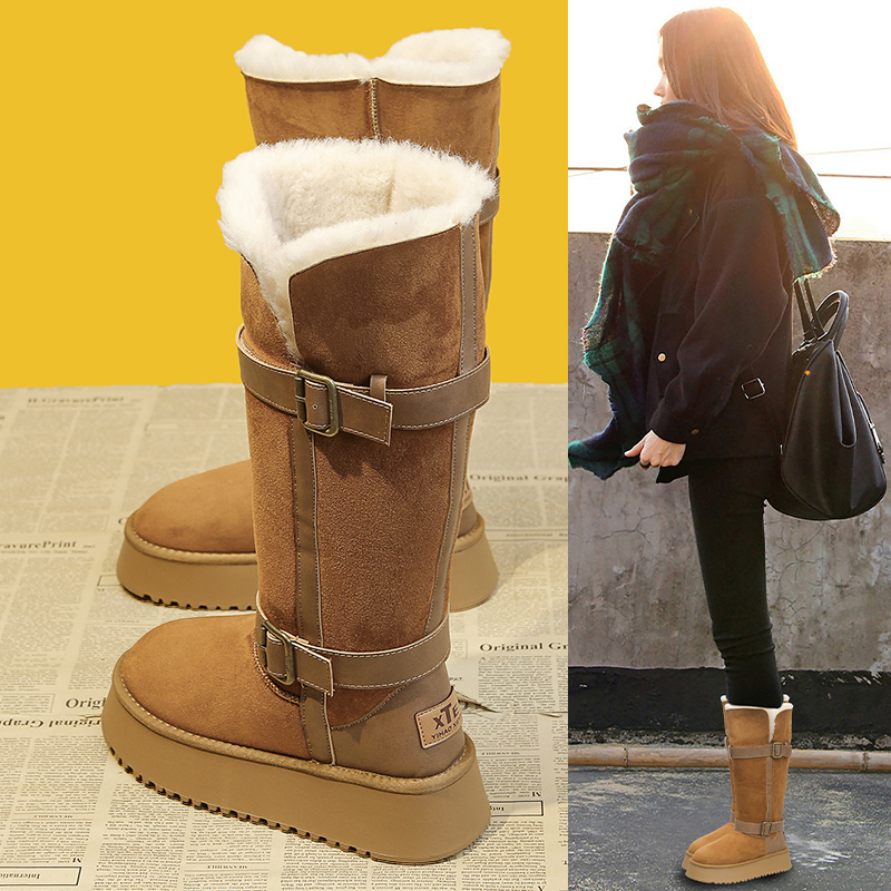 婉亦雅冬季加绒加厚雪地靴